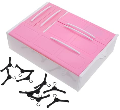 ZUNOXAZ Armoire Poupée 30 Cm avec 10 Cintres Miniatures Colorés Organisateur de Vêtements pour Maison de Poupée Accessoire pour Rangement D’Habits 1/12 Couleur Aléatoire