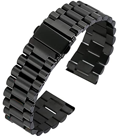 klockarmband, 20/22 mm vikarmband av metall i rostfritt stål med 2 par fjäderstång