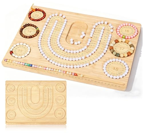 XJJAUGKLY träpärlbräda 40 x 28 cm, stabil och okrossbar pärldesignboard för smyckestillverkning, pärlbrädor för smyckestillverkning för att göra armband själv, halsband och hantverk