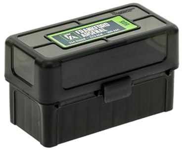 Frankford Arsenal Hinge-Top Ammo Box #505 with True Mechanical Hinge for Ammunition Storage and Organization, Holds 50 Rounds