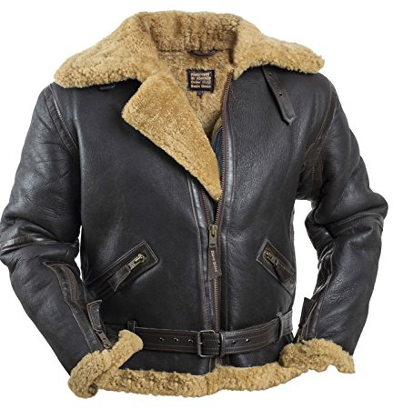 Noble House RAF Fliegerjacke Herren Lederjacke Schaffelljacke (XL)