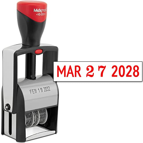 MaxMark 2000 Plus 2020 Heavy Duty Datumsstempel, Großes Datum Größe - Exklusive 12-Jahres-Band rot