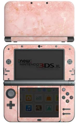 DeinDesign Skin kompatibel mit Nintendo New 3DS XL Folie Sticker rosa Muster Glitter