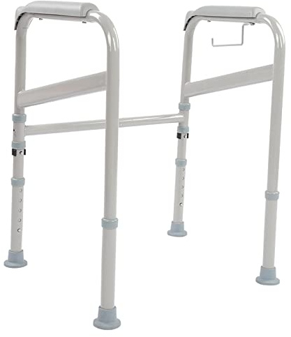 Toalettstol, WC uppresningshjälp, dusch, stöd, 65–86 cm, justerbar höjd med halkfria gummifötter, halkfria säkerhetsställ för toaletter, badrum, säkerhetsstöd för seniorer