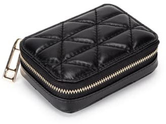 anso Tragbare Lippenstift-Kosmetiktasche, Reise-Make-up-Tasche, Leder, Geldbörse, Damen-Tasche (schwarz)