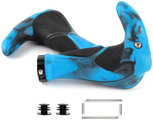 Puños Bicicleta Rojo Sonwaha Puños Ergonomicos MTB Antideslizante Caucho Puños Manillar de 22mm,Cuernos Bicicleta Montaña para MTB,BMX,Accesorios Bicicleta Montaña (Azul)
