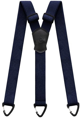 Kohentact Bretelles pour Hommes Extra Résistantes – 3,8 cm de Largeur, Portables Sous les Vêtements, 3 Passants à Boutons-Pression, Idéales pour Pantalons de Travail, Ski et Salopettes