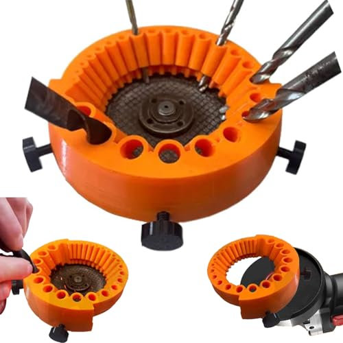 Pouway Drill Bit Sharpener - Power Drill Bit Grinding Attachment, 2-Pack, Compatible with 125mm Grinder, for 2-13mm Drill Bits