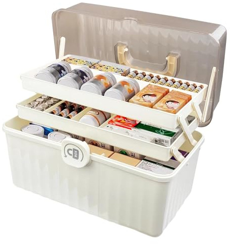 Dromzen Medizinbox, Medikamenten Medicine Organizer Aufbewahrung, Medikamentenkoffer Apothekenbox Medizin Arzneimittel Box, Medikamentenbox Medikamente Medizinkoffer Medikamentenaufbewahrung