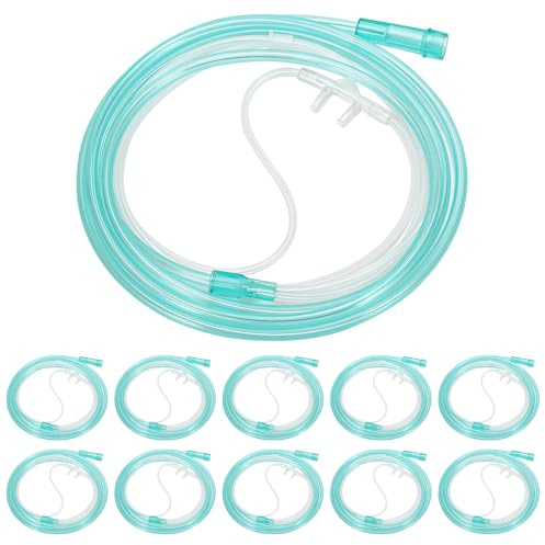 7Ft Soft Oxygen Nasal Cannula for Adult, 10 Pack Nasal Tubing for Oxygen, Kink Resistant Nasal Cannula Oxygen Tubing