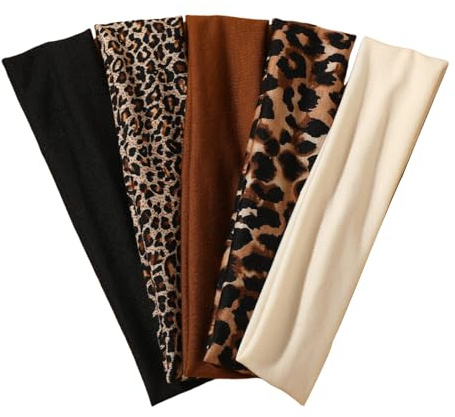 Weazppre 5PCS Animal Print Pattern Headband, Fashion Hair Accessories, Hair Band for Women, Stylish Hair Accessory