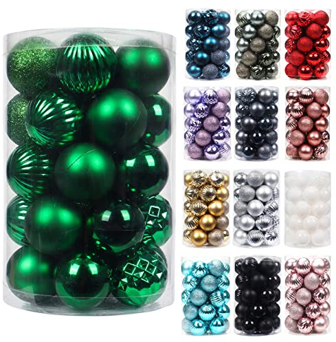 34 Pezzi Palle di Natale 4cm 6cm Palline di Natale Addobbi Albero di Natale decorazioni natalizie Palline Albero Natale (Verde Natale, 4cm)