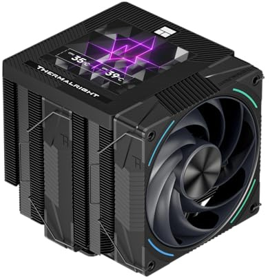 Thermalright TR Phantom Spirit 120 Vision EVO Refroidisseur d'air pour processeur, radiateur double tour 2150 tr/min, résolution 480 x 480 pm, écran IPS 3,95 pouces pour Intel lga1851/AM5