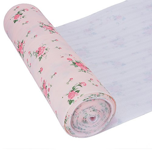 TankerStreet, tappetino per cassetti da cucina e per armadietti, senza adesivo, antiscivolo, a rotolo, facile da pulire, 500 cm x 30 cm (a pois rosa) rose flower