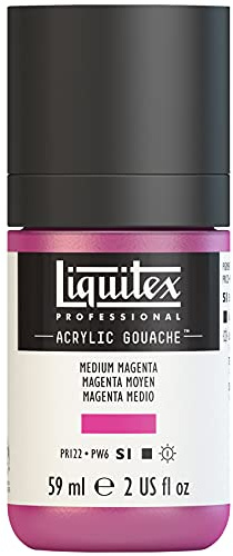 Liquitex 2059500 Professional Acryl Gouache - Mittelmagenta , 59ml Flasche, matt - Acrylfarbe mit Gouache Eigenschaften, Hochdeckend, Wasserfest & Lichtecht