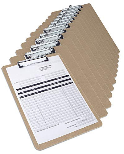 Rapesco 1601 Business Pack: 12 Hartfaser Klemmbrett, A4, Braun