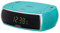 Jensen Turquoise Modern Home CD Tabletop Stereo Clock Digital AM/FM Radio CD Player Dual Alarm Clock Stereo CD Top-Loading Disc Player | USB Charging Port DV 5V 800mA | Headphone Jack | 0.9 Display