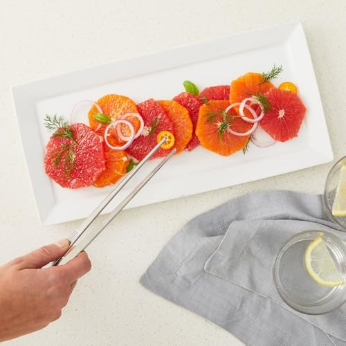 Sur La Table Stainless Steel Tweezer Tongs – 12 Precision Kitchen Tool for Plating, Tossing & Grilling, Lightweight & Durable with Comfortable Grip, Professional Chef Quality