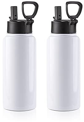 PYD Life 2 Pack Sublimation Blanks Tumblers Sports Water Bottles 32 OZ