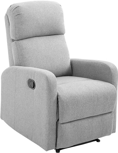 HOMCOM Poltrona Relax Traspirante con Poggiapiedi, Poltrona Reclinabile max 168° in Poliestere, Grigia