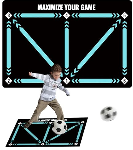 YANGUN Football Footstep Training Mat, Footballs Mastery Mat, Soccer Training Mats, Non-Slip Shock Dribble Silent Soccer SportsMat, FootballTraining Mats for Kids/Adult Football Trainings (Green)