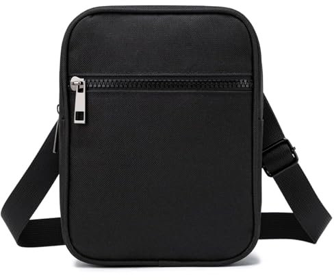 Umhängetasche Herren Schultertasche Crossbody Herrentasche Handytasche Herrenhandtasche Kleine Umhängen Tasche Shulder Bag Messenger für Freizeit Urlaub Ausflug (Schwarz Umhängetasche Herren&Damen)
