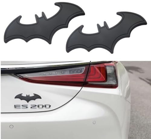 JOZMMZEOOA Adesivi Auto 2 Pezzi Metallo Adesivo Auto Pipistrello Adesivi Esterni Sticker Personalizzati per Moto Decorazioni Stickers,Adatto per Aut,Moto Decorazione(Nero)