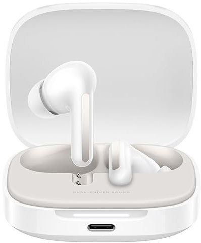 Xiaomi Redmi Buds 6 - Auriculares inalámbrico, cancelación de Ruido, Ligero, 10 Horas de autonomía y 42 Horas con el Estuche de Carga, Bluetooth, Blanco (Versión ES)