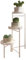 Thaookte Soporte para plantas de 64 cm, de metal blanco, estantería para plantas de interior y exterior, estantería para flores, escalera para plantas, banco de flores, taburete para interior, jardín