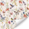 CHDITB Klebefolie Möbel Blumen,Aquarell Blumen und Vögel Tapete,Bunte Schmetterlinge Tapete(44x300cm) Vintage Wildblumen Wandstickers Boho Pflanzen Rosa Blumen Möbelfolie für Mädchen Zimmer Badezimmer