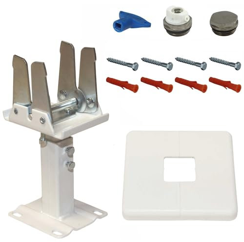 Jabema Console sur pied pour radiateur plat et 1 kit de bouchons 1/2, distance entre les plaques chauffantes 96 mm, pieds de support, support de radiateur, fixation de suspension, console