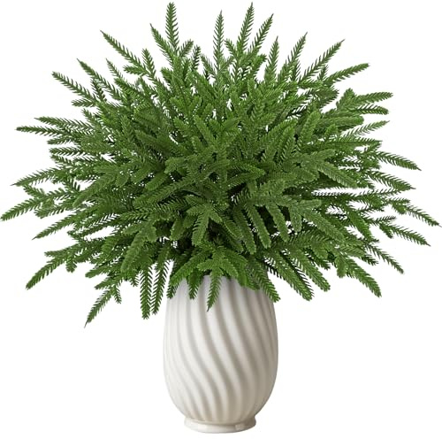 DEMIUKO 40 rami di abete artificiali verdi, decorazioni natalizie, rami 35 cm, rami di pino come quelli veri, rametti di pino per lavori manuali, decorazioni fai da te, ghirlande, corona d'Avvento