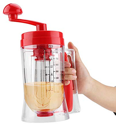 GOTOTOP Impastatrice per pastella per pancake e cupcake, macchina per cuocere al forno manuale con dispenser per pastella per waffle manuale per la cucina domestica