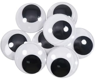 TOAOB 8pcs Large Googly Eyes Self Adhesive 40mm Stick on Eyes for Crafts Round Black White Plastic Craft Eyes for Doll Making DIY Craft Plush