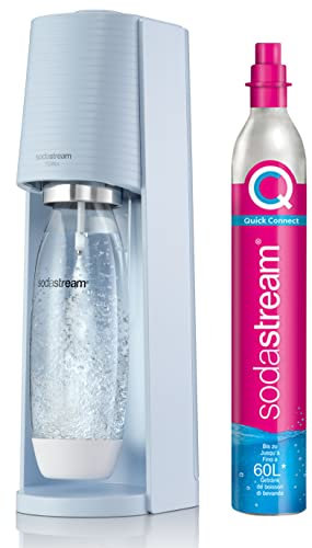 SodaStream TERRA Machine à Eau Pétillante Best-Seller | Pack 1 Bouteille 1L + 1 Recharge de Gaz 60L à Clipser | Bleue