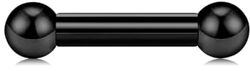LAURITAMI PA Ring Black Prince Albert Piercing Jewellery Stainless Steel 10G 12G Straight Barbell Body Piercing Jewelry