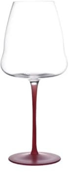 BDLINGAAS Calice di cristallo di grande capacità, stelo rosso, fondo nero, bicchiere da vino rosso, tazza bordeaux, bicchiere da vino creativo