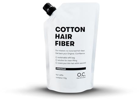 O.C. HAIRCARE Nachfüllbeutel Streuhaar zur Haarverdichtung - für Scheitel, kahle Stellen am Ober- und Hinterkopf - von führenden Salons empfohlen - 11 Farben - widerstandsfähige Streuhaare