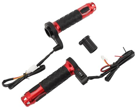 Empuñadura Calefactable para Motocicleta, Empuñadura Calefactable para Manillar ABS de Aleación de Aluminio de 12 V para Tubo de 22 Mm (Rojo)