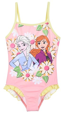 La Reine des Neiges, Maillot De Bain 1 Pièces Fille (Rose,5 Ans)