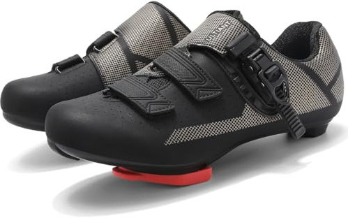 Unisex Cycling Shoes Compatible with Peloton Indoor Road Riding Bike Shoes for Men Women Pre-Installed Delta Cleats Indoor Outdoor(Black_1,41)