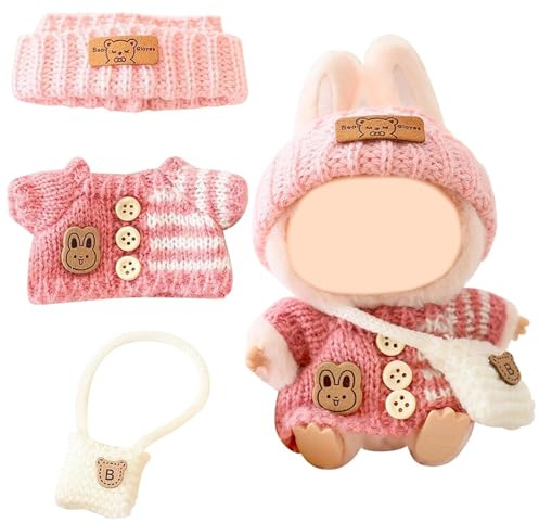 1 Completo Abbigliamento per Bambole di Peluche 17cm – Vestitino Carino per Animaletti Morbidi, Costume in Miniatura per lapupu, Outfit Grazioso per Collezionisti e Piccoli Giocattoli Soffici.