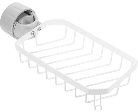 ARTSEWPLY Estante para Fregadero de Acero Inoxidable con Drenaje Soporte Multifuncional para Esponjas Estropajos y Paños Organizador de Cocina y Baño con Gancho para Colgar Color Blanco
