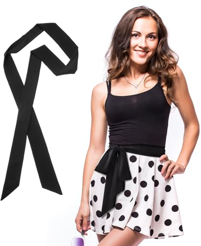 SUPVOX Ceinture à Nouer en Tissu Noir Ceinture Ruban pour Robes Formelles, Accessoire Élégant pour Femme, Taille Unique 182Cm, pour Soirées