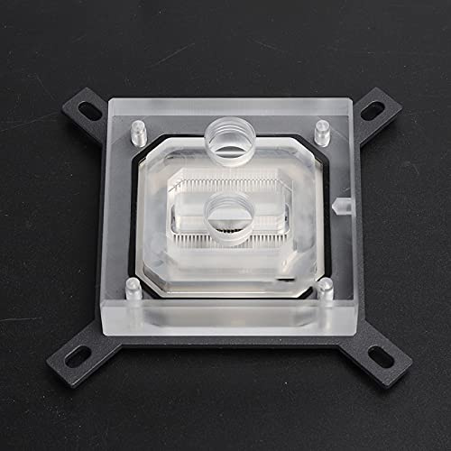 Tomantery Microenfriador de Vía Fluvial Eficiente con Bloque de Agua para CPU para Series ‑115X/2011/2066, Superficie Pulida como Espejo para Piezas de Computadora, Panel Acrílico de 17 Mm de Espesor