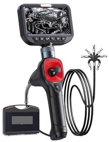 RALCAM Articulating 720° Endoscope 6.5mm Inspection Camera Cameras with 6 LED, IP67 1M Dual Lens for Car Inspections(6mm -1m Dual)