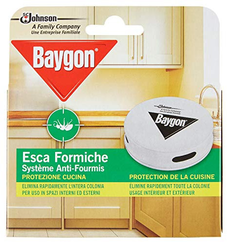 Baygon Esca Insetticida Formiche Pronta all'Uso, Protezione Cucina 30 g, Confezione da 4 per Uso in Spazi Interni ed Esterni
