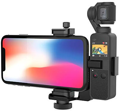 Smatree Portable Extension Halterung für DJI OSMO Pocket 2/OSMO Pocket Kompatibel mit Galaxy A7/S9/HUAWEI P20/iPhone X/XR/XS/8/7/6,geeignet für 1/4” Standard Screw Selfie Stick/Stativ