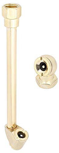 1/4 Reifen-Luftfutter, Innengewinde-Pumpendüse + Pumpenstange Pneumatikwerkzeuge Reifenfutter für Kompressorzubehör mit Inflatoranzeige, Doppelkopf-Reifenfutter(1/4)