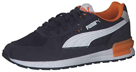 PUMA Mixte enfant Graviton Jr Basket, Peacoat Puma White Gray Violet Vibrant Orange, 39 EU